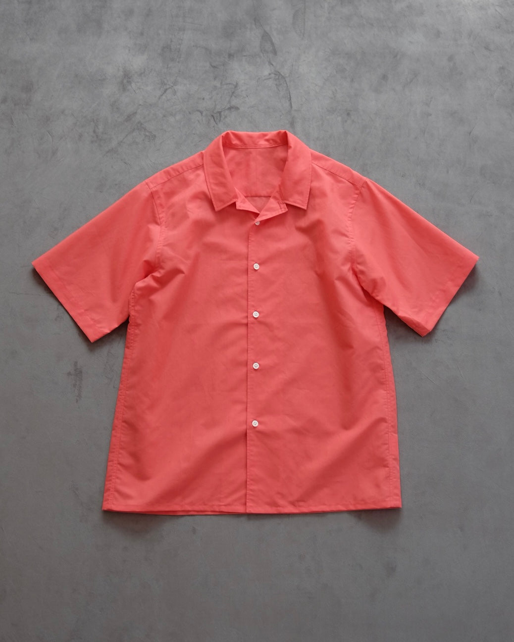 スタンダードシャツ半袖(コットンリネン CORAL PINK)