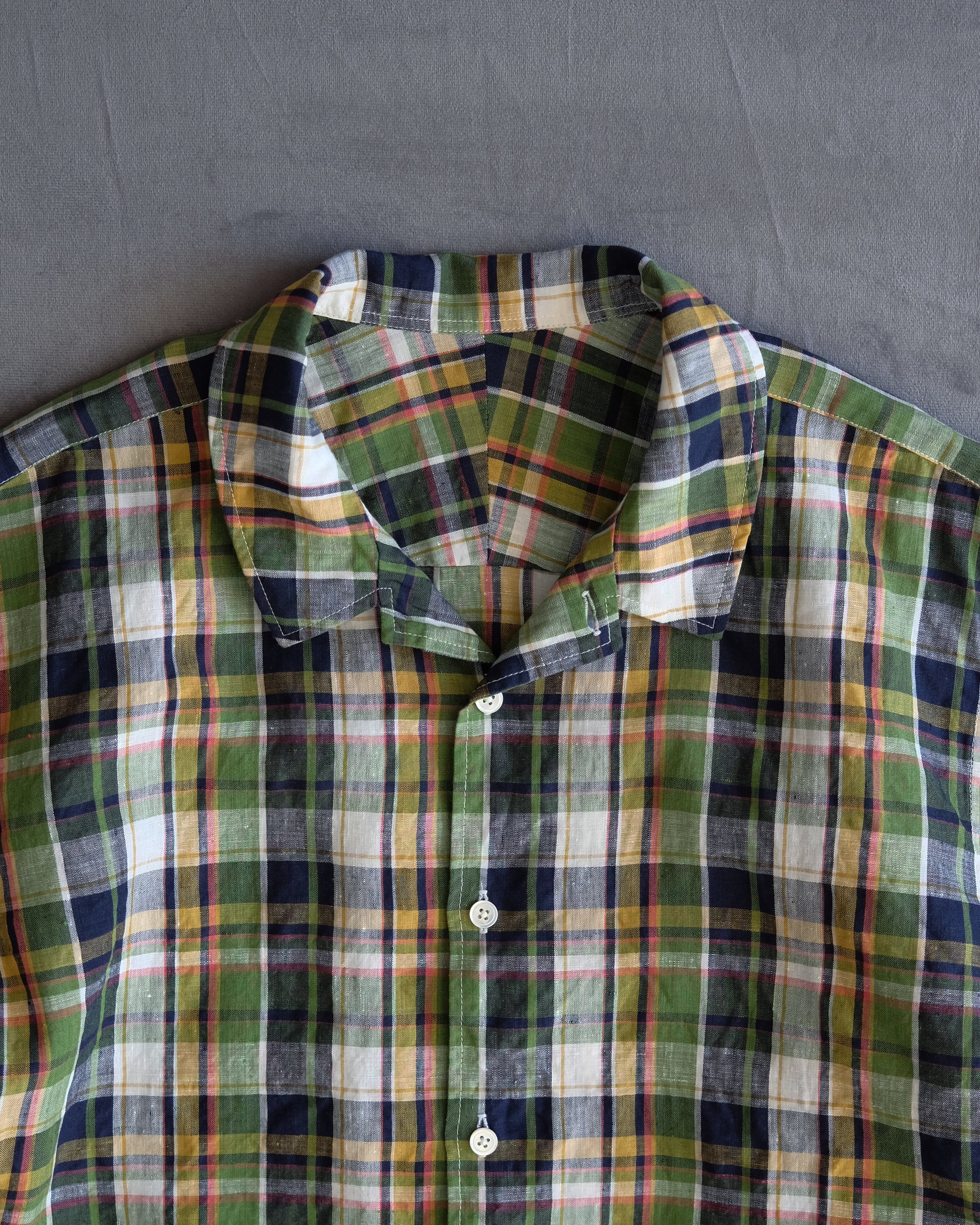 スタンダードシャツ半袖(LINEN CHECK)