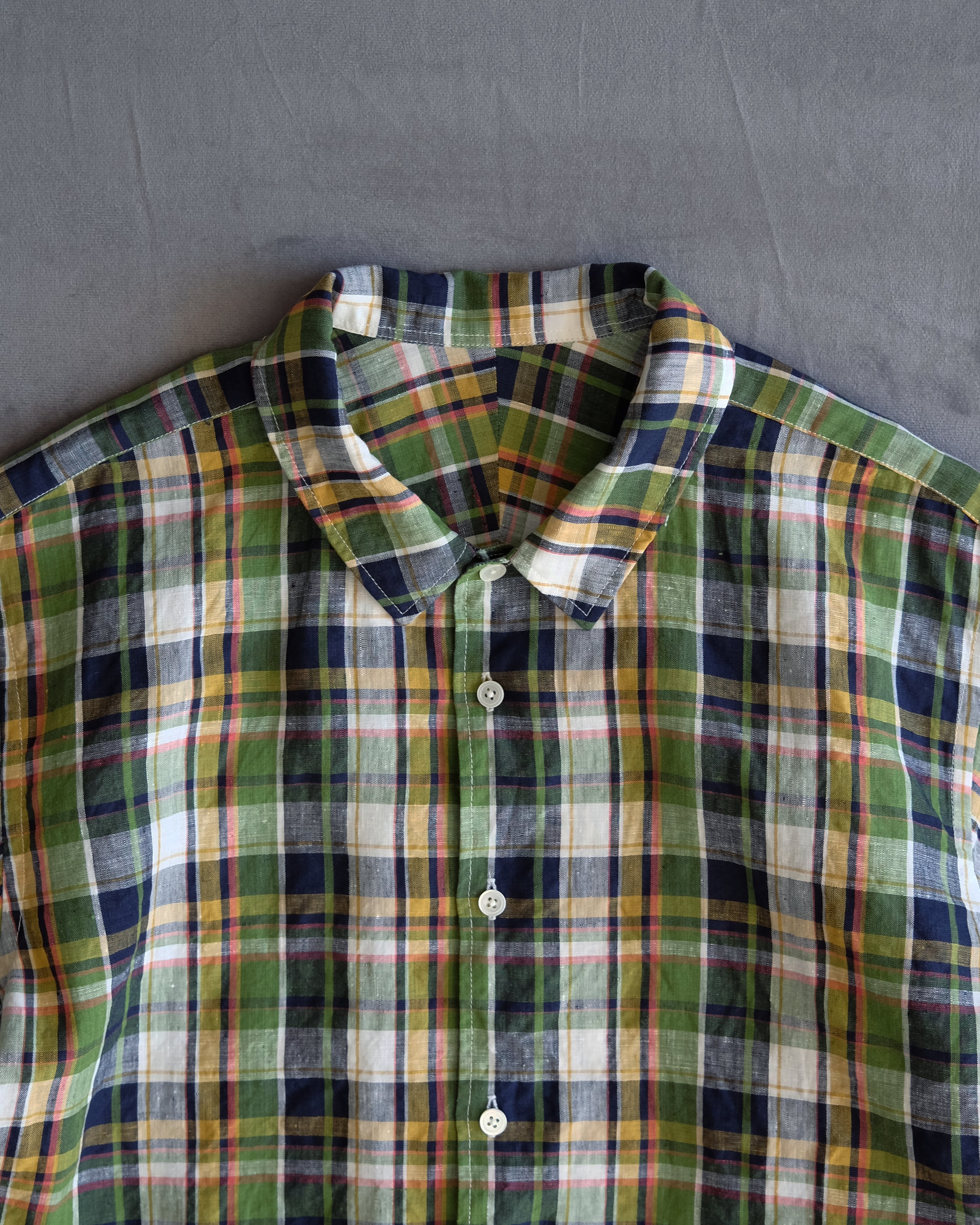 スタンダードシャツ半袖(LINEN CHECK)