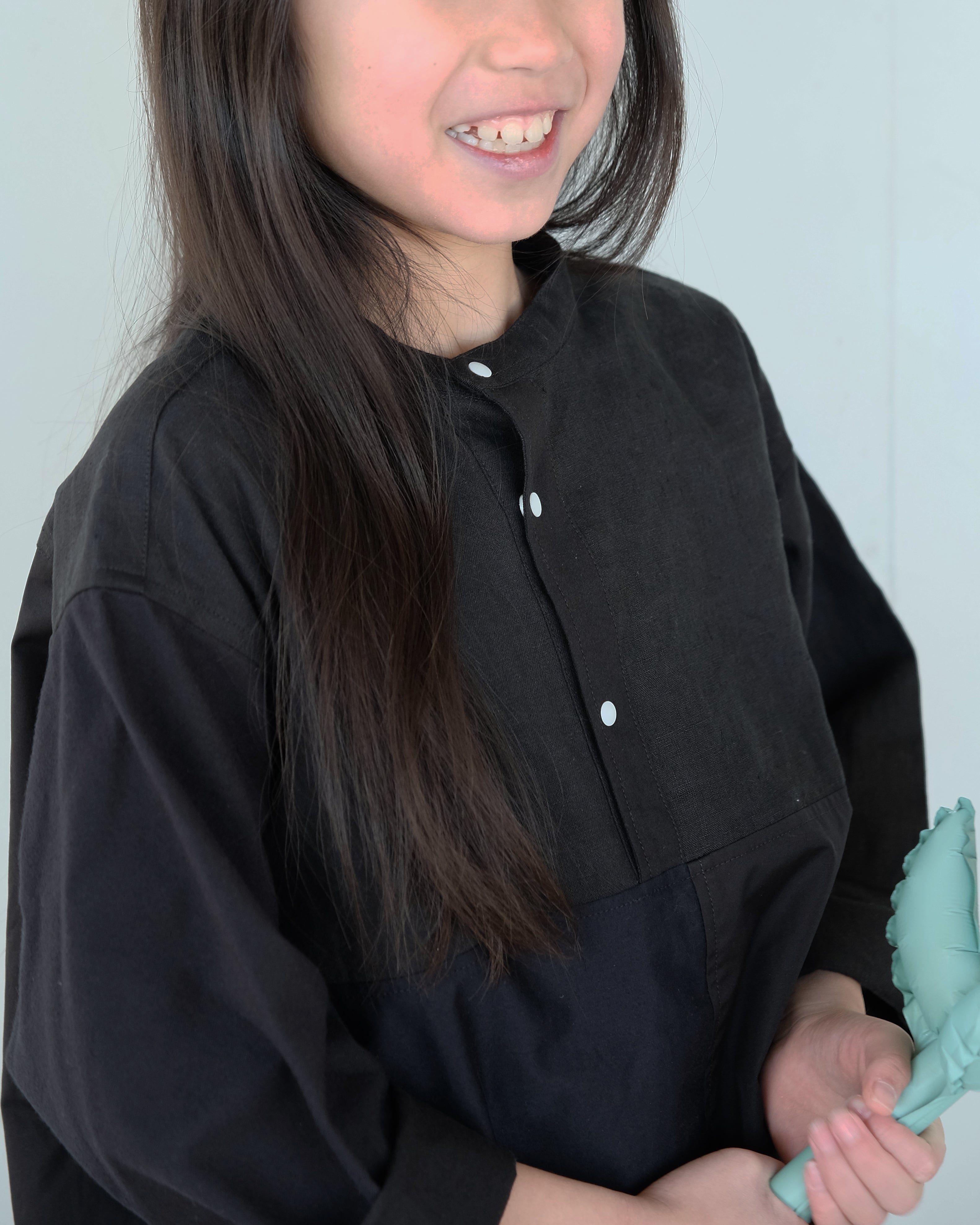 まかないシャツKIDS(BLACK and DARK NAVY)Mサイズ