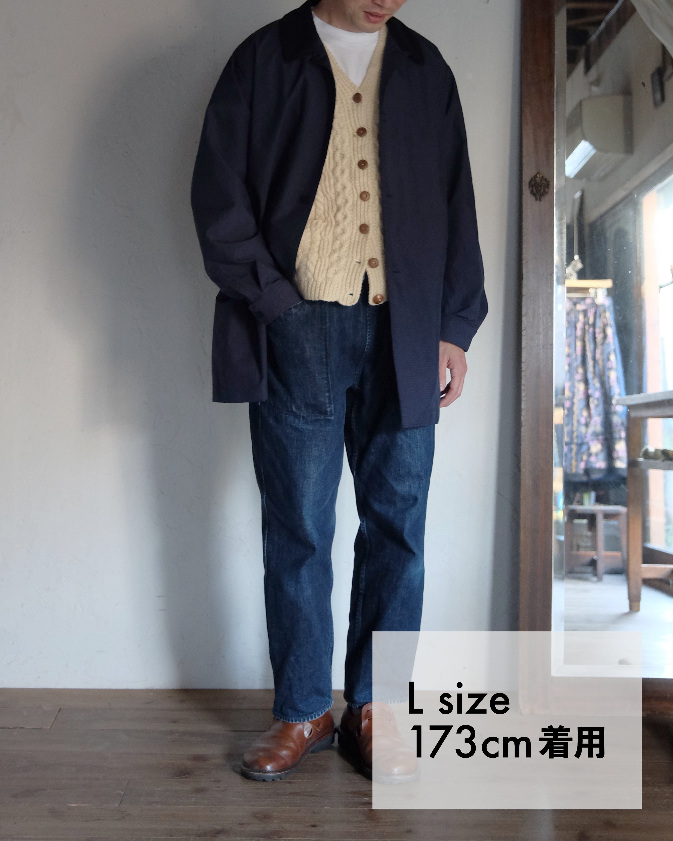 スプリングハーフコート（NAVY / BEIGE）