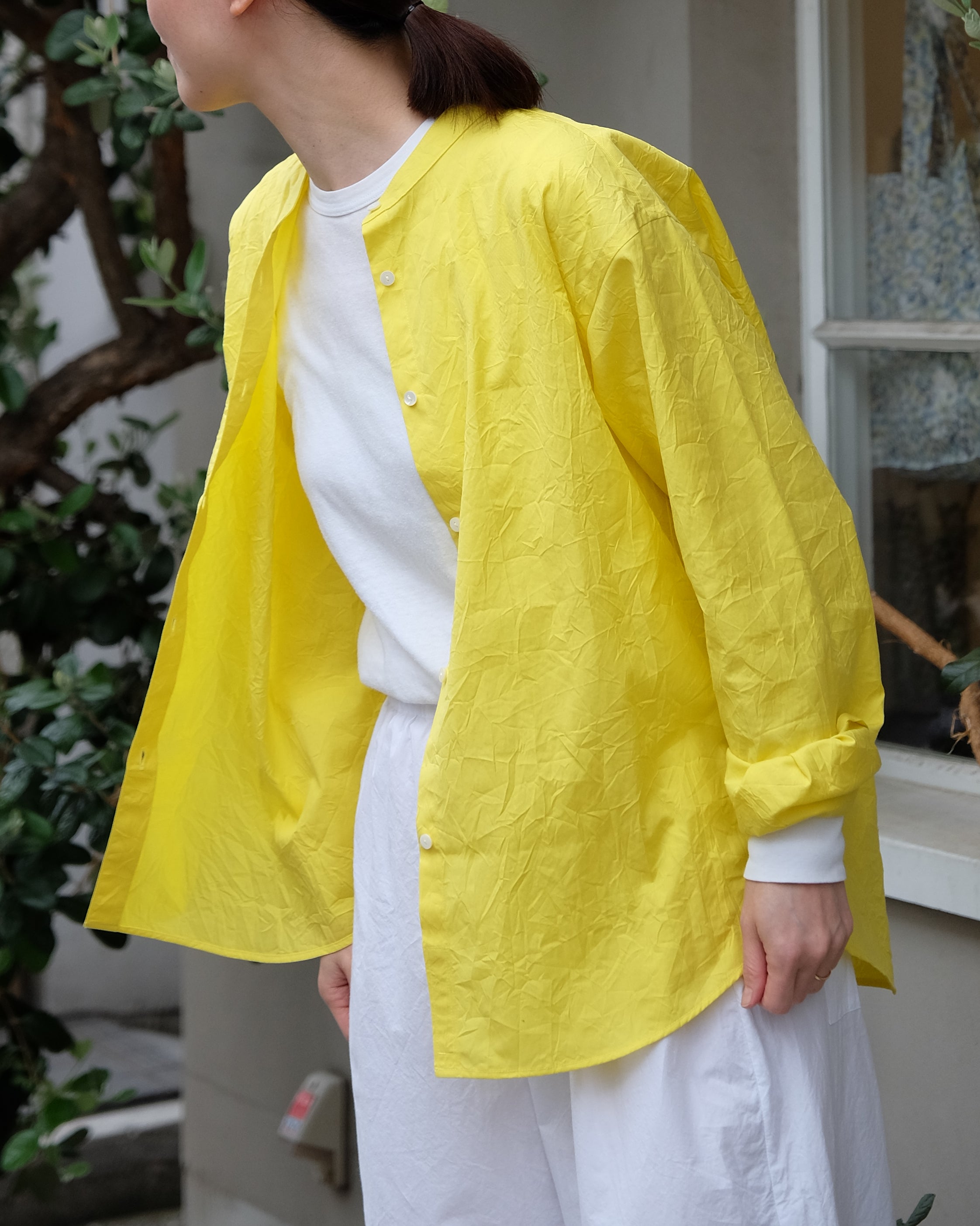 C&S別注バンドカラー長袖シャツ Mサイズ（c&s Sunnydays lemon yellow）