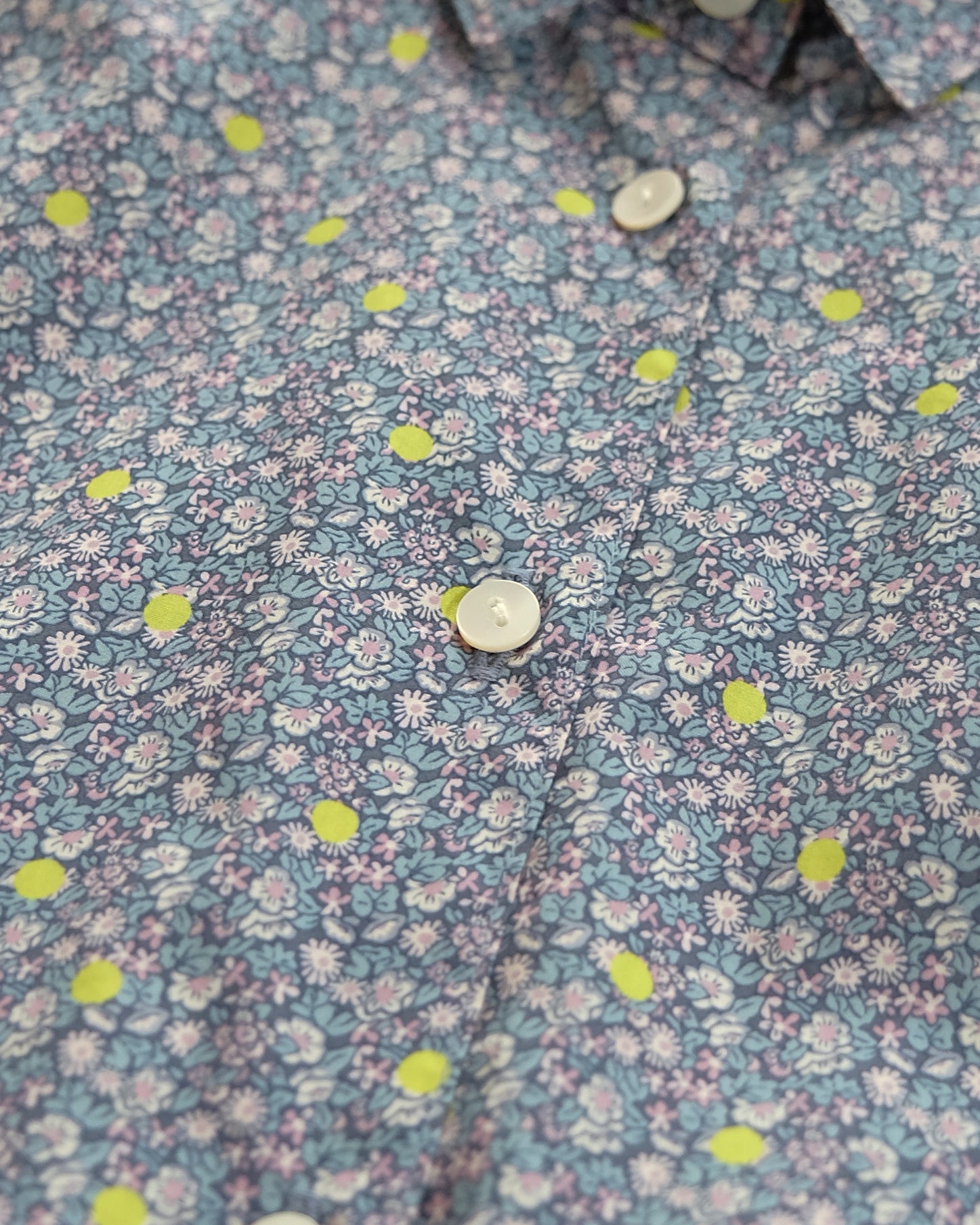 C&S別注ショートカラー長袖シャツ Sサイズ（LIBERTY abasanspot）